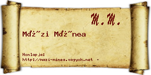 Mázi Mínea névjegykártya